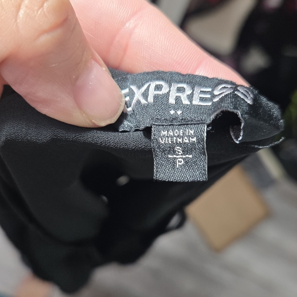 Express Black Ruffle Women Top size Small Side Tie - Picture 2 of 7